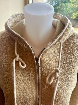 Gilet capuche sherpa beige