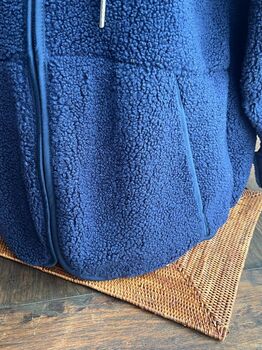 Gilet capuche sherpa marine