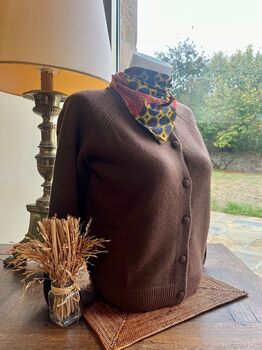 Gilet cachemire Signature marron