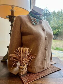 Gilet cachemire Signature camel