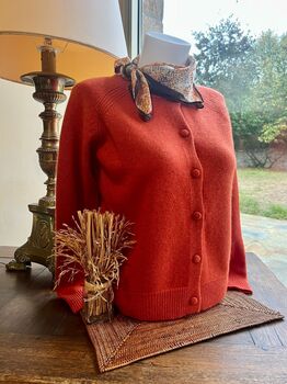 Gilet cachemire Signature rouille
