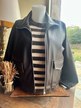 Veste simili cuir marron