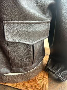 Veste simili cuir marron