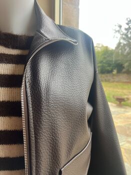 Veste simili cuir marron