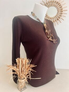 Pull soie chocolat