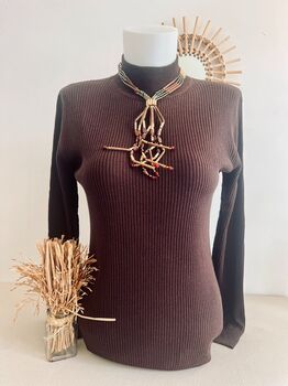 Pull Soie cheminée chocolat