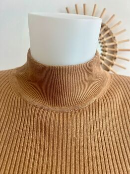 Pull Soie cheminée camel