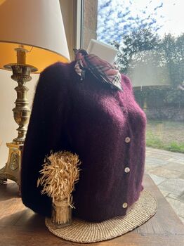 Gilet 80% kid mohair aubergine