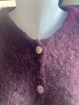 Gilet 80% kid mohair aubergine