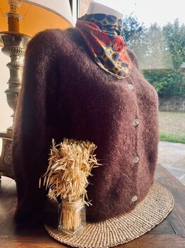 Gilet 80% kid mohair chocolat