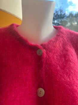 Gilet 80% kid mohair framboise