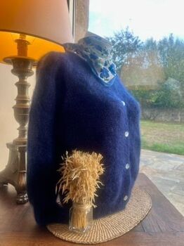 Gilet 80% kid mohair marine