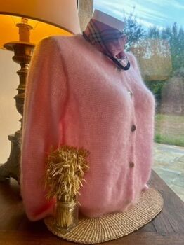 Gilet 80% kid mohair rose pâle