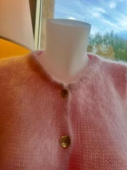 Gilet 80% kid mohair rose pâle