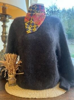 Pull 80% kid mohair marron chocolat