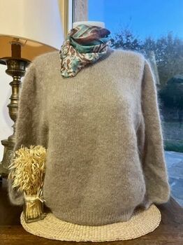 Pull 80% kid mohair taupe