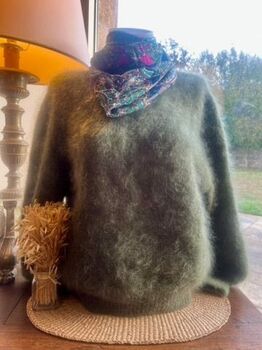 Pull 80% kid mohair kaki