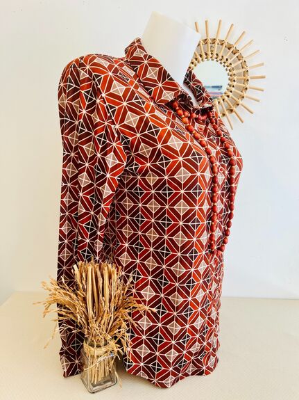 Chemise "Géométrique" rouille
