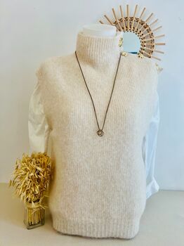 Pull sans manches boutons fantaisie