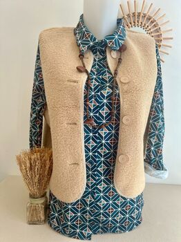 Gilet sans manches Mouton beige