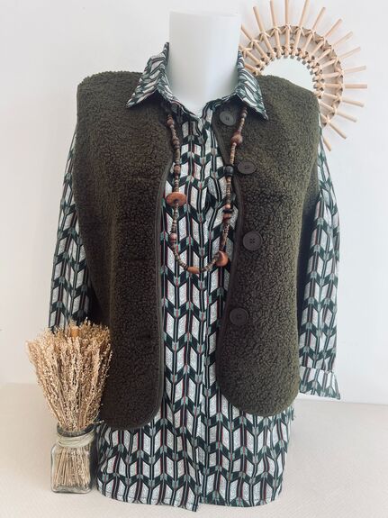 Gilet sans manches Mouton kaki