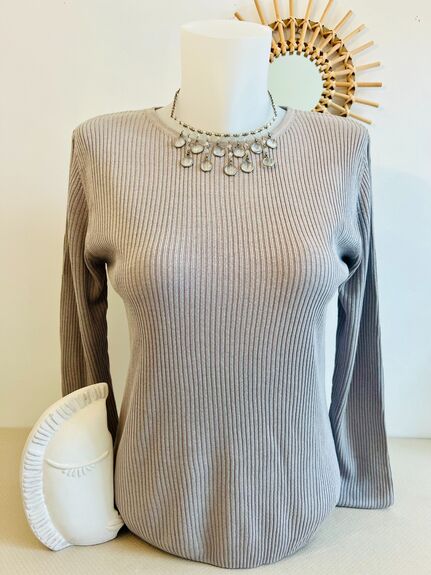 Pull soie gris perle