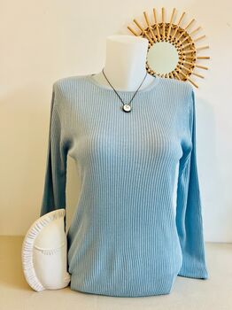 Pull soie bleu ciel