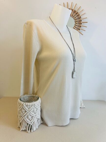 Pull soie taille L ivoire