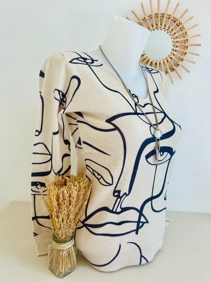 Pull Visage abstrait