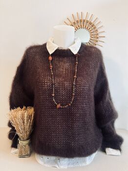 Pull Mohair marron