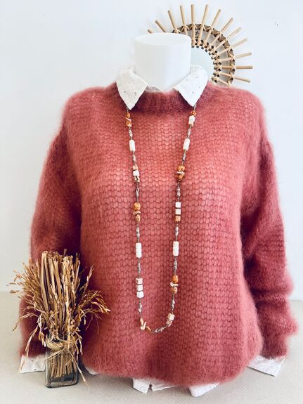 Pull Mohair terra cotta