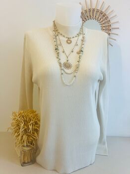 Pull soie cheminée L écru