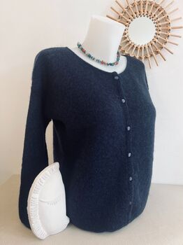 Cardigan mohair marine