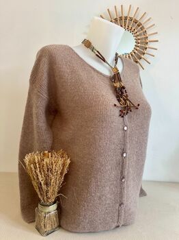 Cardigan mohair  taupe