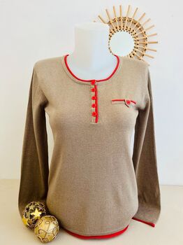 Soie lurex col tunisien beige