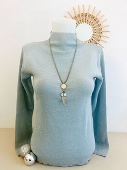 Soie lurex cheminée bleu ciel