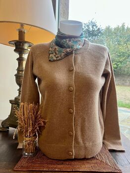 Gilet cachemire Signature camel