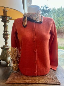 Gilet cachemire Signature rouille