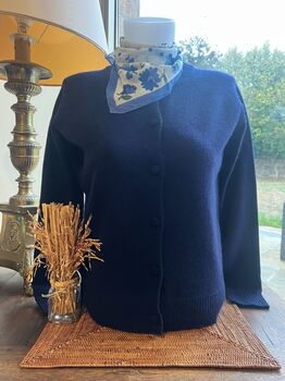 Gilet cachemire Signature bleu marine