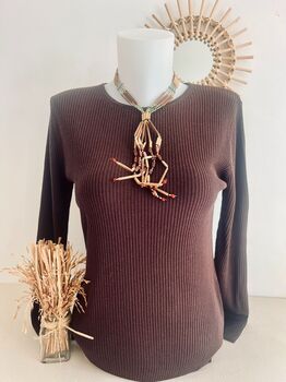 Pull soie chocolat