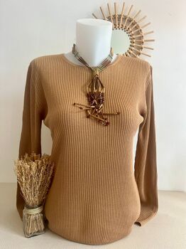 Pull soie camel