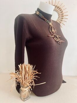 Pull Soie cheminée chocolat