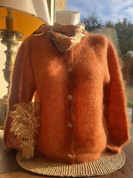 Gilet 80% kid mohair rouille