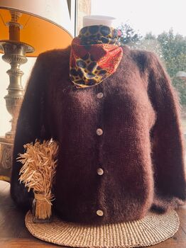 Gilet 80% kid mohair chocolat