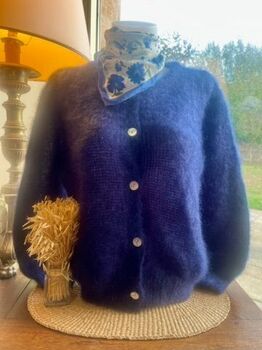 Gilet 80% kid mohair marine