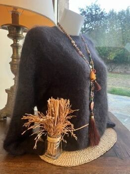 Pull 80% kid mohair marron chocolat