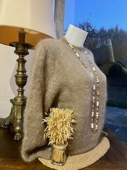 Pull 80% kid mohair taupe