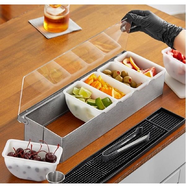 Caddie à Condiments/couverts En Bois Recyclé Fait Main