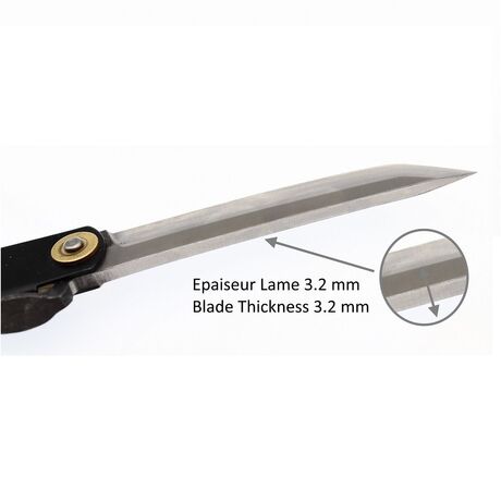 Folding Pocket Knife Higonokami Ken-Gata Sword Shape Black Handle by Nagao Kanekoma