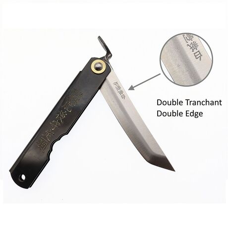 Folding Pocket Knife Higonokami Ken-Gata Sword Shape Black Handle by Nagao Kanekoma